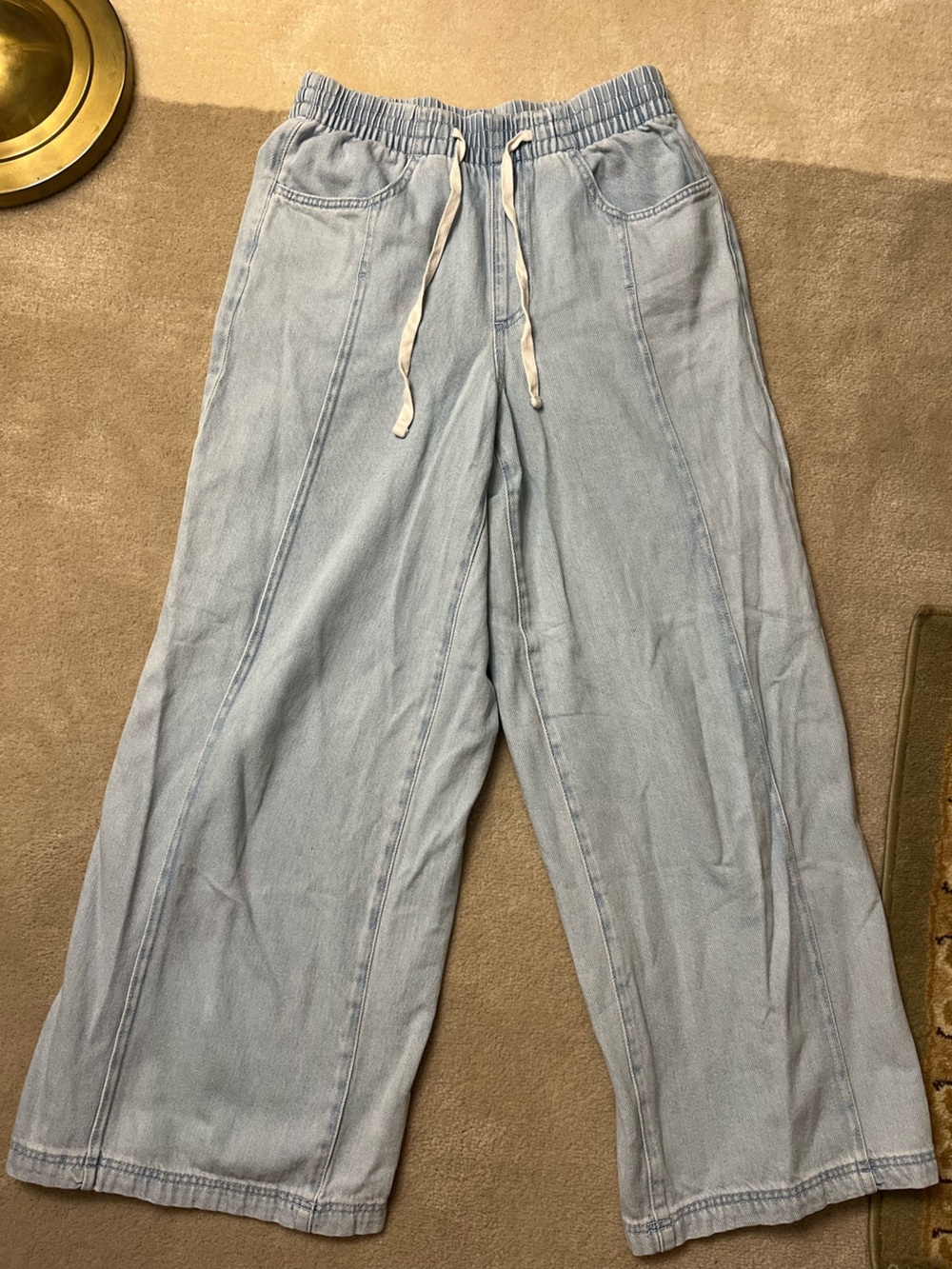 Universal Thread Light Blue Wide Leg Jeans with Elastic Waistband